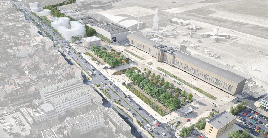 Illustration aménagement de l'esplanade - Aéroport le Bourget - Vé Paysages