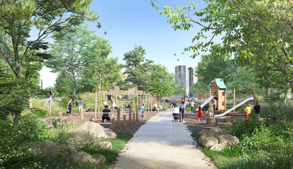 Vé Paysages - Illustration de principe pour l'étude paysagère Porte de Montreuil