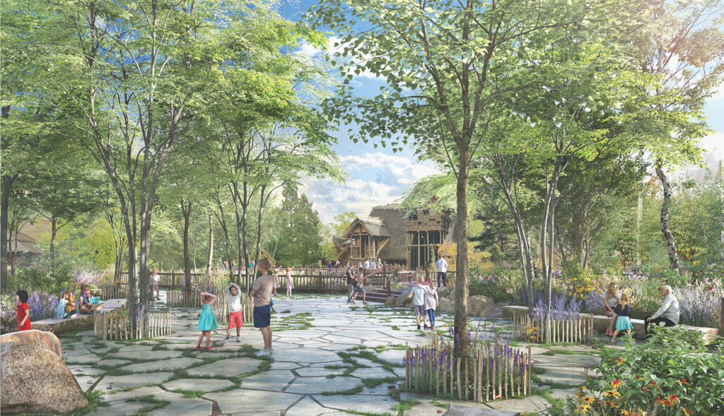 Vé Paysage - illustration pour la transformation des bassins de l'attraction Mehnir Express au parc Astérix