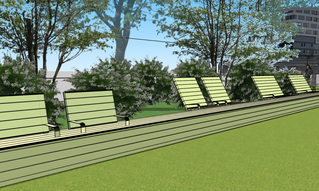 Plan 3D banc rue David Bowie - Vé Paysages